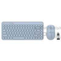 Комплект беспроводной Клавиатура + Мышь A4TECH Fstyler FG3200 Air клав:синий мышь:синий USB slim Multimedia