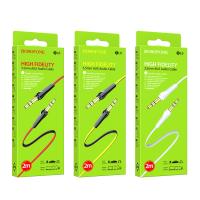 Кабель AUX, Jack 3,5mm(m)-Jack 3,5mm(m) Borofone BL6, 1m, желтый