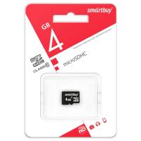 Карта памяти microSDHC 4Gb SmartBuy, Class10, без адаптера