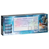 Клавиатура проводная игровая DEFENDER Breath GK-184 RU, радужная,87кнопок, белая (1/20)