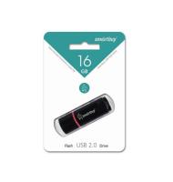 Флешка USB 16 Гб SmartBuy Crown, USB2.0, пластик, чёрный