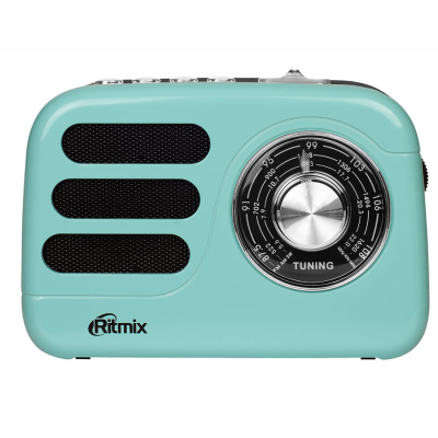 Радиоприемник трёхдиапазонный RITMIX RPR-033 AZURE, лазурный