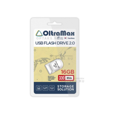 Флешка USB 16 Гб OltraMax 330, USB2.0, белый