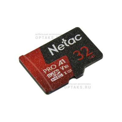 Карта памяти 32 Гб MicroSD Netac  P500  Extreme Pro  Class 10 UHS-I A1 V10 (100 Mb/s) без адаптера
